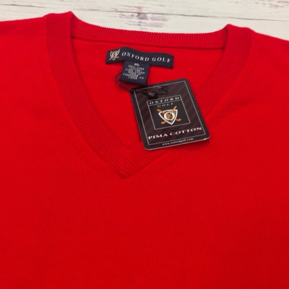 Oxford Golf • Pima Cotton V-neck Vest Sweater - Picture 6 of 11